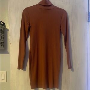 Wild Fable Brown Turtleneck Bodycon Dress